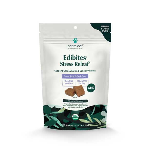 Pet Releaf Stress Releaf Edibles Dog Soft Chew- Peanut Butter Carob