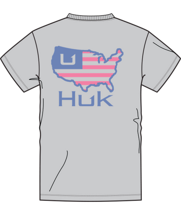 HUK American Short Sleeve Tee- Harbor Mist