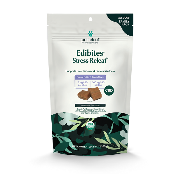 Pet Releaf Stress Releaf Edibles Dog Soft Chew- Peanut Butter Carob