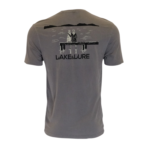 LAKE&LURE DOCK THOUGHTS COTTON TEE - UNISEX - TERRAIN GREY