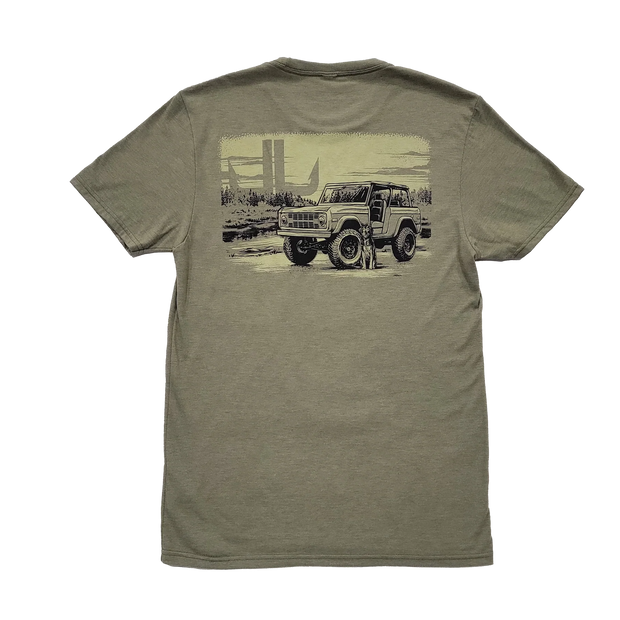 LAKE&LURE BRONCO PUP COTTON TEE - UNISEX -  OLIVE YOU GREEN