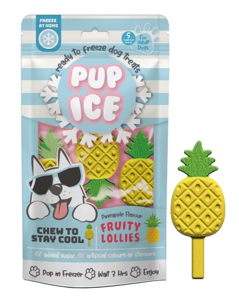 Pup Ice Fruity Lollies Ready to Freeze Dog Ice Cream -3 Pk  Pineapple Flavor