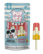 Pup Ice Rocket Lollies Ready to Freeze Dog Ice Cream -2 Pk  Strawberry and Banana Flavor