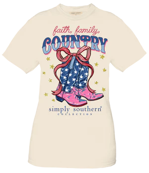 Simply Southern Country Wisp Tan Short Sleeve Shirt