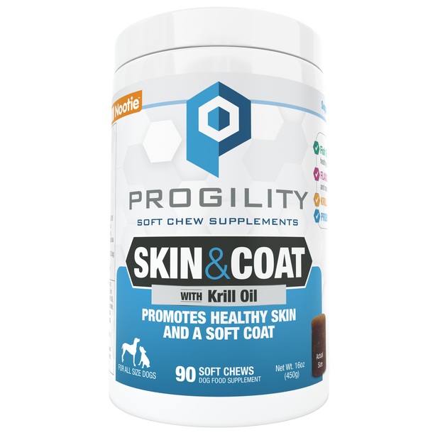 Progility Skin & Coat with Krill Oil Soft Chew Dog Supplement - Veterinarian Formulated