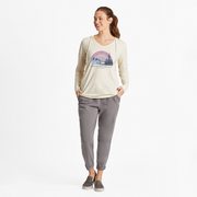 Life is Good Women's Here Comes the Sun on The Lake Long Sleeve Crusher-LITE Hooded Tee