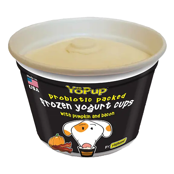 YoPup Frozen Yogurt for Dogs-Pumpkin and Bacon- 4/3.5 Fl Oz Cups