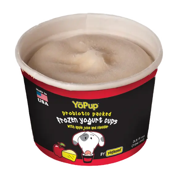 YoPup Frozen Yogurt for Dogs-Apple Juice and Cheddar- 4/3.5 Fl Oz Cups