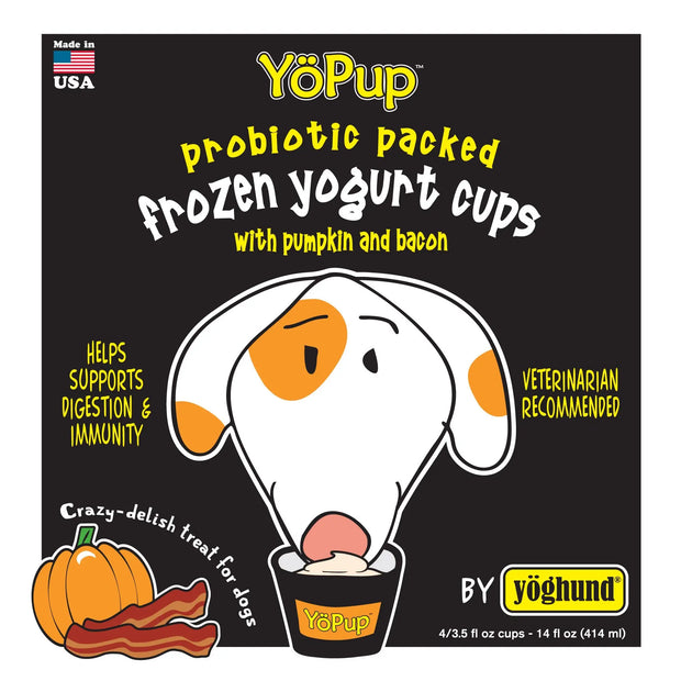 YoPup Frozen Yogurt for Dogs-Pumpkin and Bacon- 4/3.5 Fl Oz Cups