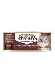 COUNTRY NATURALS Grain Free Chicken & Liver Pate Canned Cat Food-  For Cats + Kittens