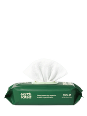 Earth Rated Plant Based Grooming Wipes- 100 Wipes