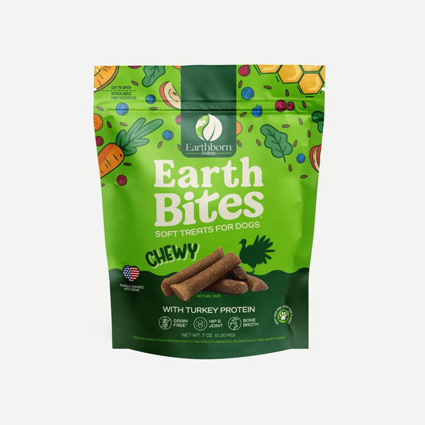 EARTHBORN HOLISTIC Earthbites Turkey Recipe Grain Free Soft and Chewy Dog Treat