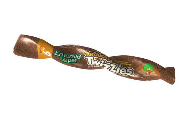 EMERALD PET Twizzies Stick- Turducky Dog Treats- Great Alternative to Rawhide 6"