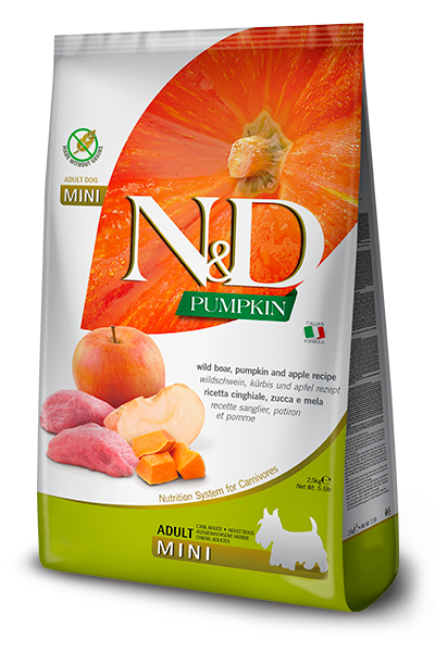 FARMINA N&D Wild Boar, Pumpkin + Apple Recipe Adult Mini Breed Dog Food