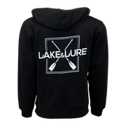 LAKE&LURE Paddle Crew Summit Unisex Fleece Hoodie- Deep Black