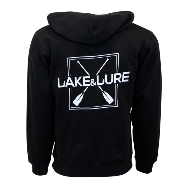 LAKE&LURE Paddle Crew Summit Unisex Fleece Hoodie- Deep Black