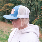 LAKE&LURE Patriot Fish Canvas Hat- Smoke Blue