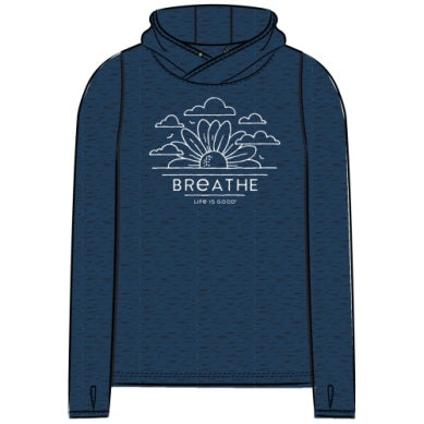 Life is Good Women's Breathe Moisture Wicking Hooded Sleeve Tee - CLEARANCE