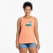 Life is Good Take a Hike Crusher Orange Womens Tank - CLEARANCE