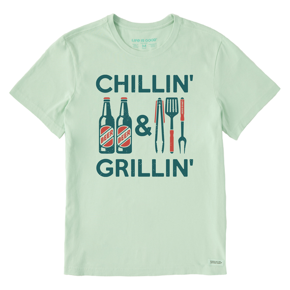 Life is Good Chillin' & Grillin' Mens Crusher Lite Short Sleeve Shirt