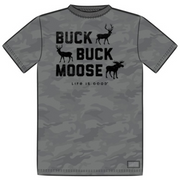 Life is Good Buck Buck Moose Mens Camo Crusher Short Sleeve Shirt