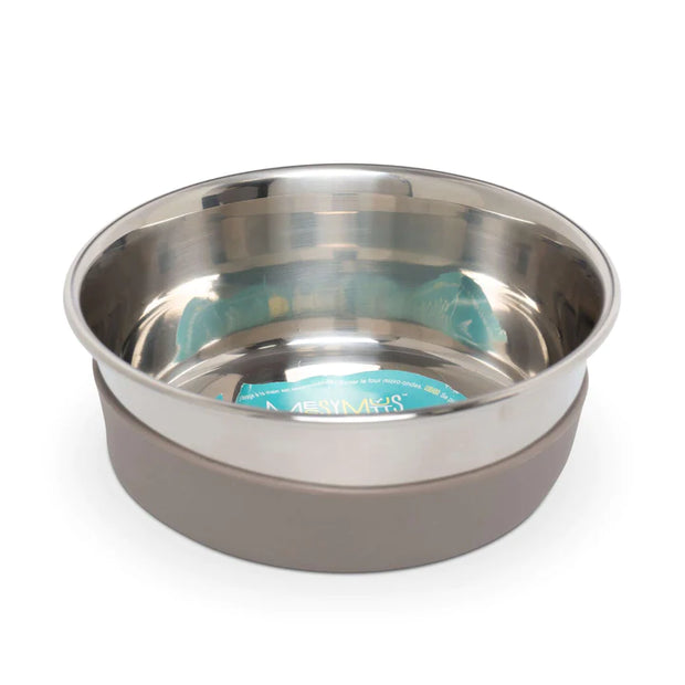 Messy Mutt Stainless Steel Dog Bowls with Non-Slip Silicone Base