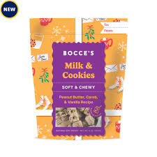 Bocce's Bakery Milk & Cookies - Peanut Butter, Carob, & Vanilla -Soft & Chewy Dog Treats