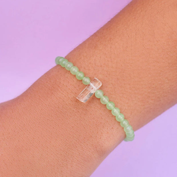 Pura Vida Green Quartz Intention Stretch Bracelet