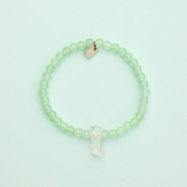 Pura Vida Green Quartz Intention Stretch Bracelet