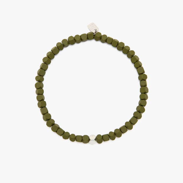 Pura Vida Hunter Green Hematite Stretch Bracelet