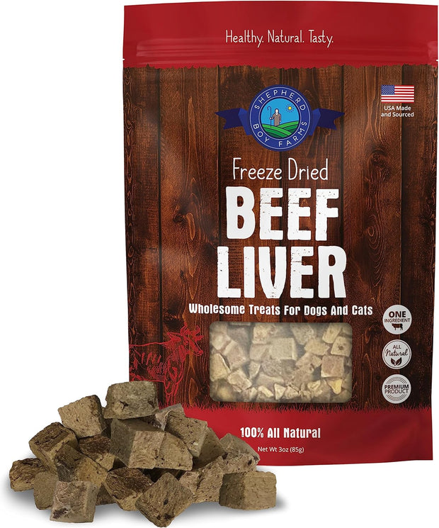 Shepherd Boy Farms Freeze Dried BEEF  LIVER TREATS FOR DOGS & CATS