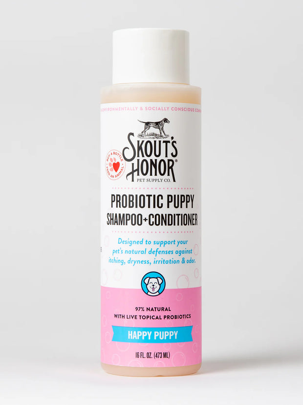 Skout's Honor Probiotic Puppy Shampoo + Conditioner- Happy Puppy 16 Fl Oz.