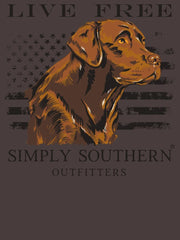 Simply Southern Brown Dog Graphite Gray Long Sleeve