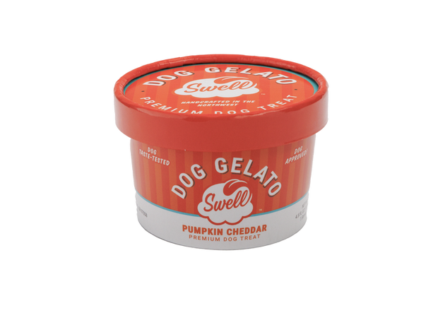 Swell Gelato- Pumpkin Cheddar Frozen Gelato for Dogs - 4.5 Oz