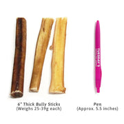 Tuesday's Odor Free 6" Thick Bully Sticks for Tough Chewers - 8 Oz