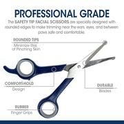 Magic Coat® Professional Series Safety Tip Facial Scissors Dog Grooming Scissors