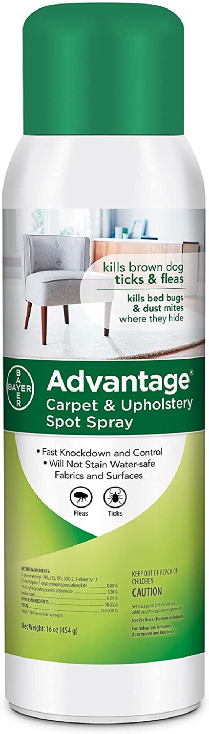 Bayer Advantage Flea, Tick, Dust Mite, & Bed Bug Carpet & Upholstery Spray, 16 Oz