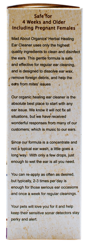 MAD ABOUT ORGANICS Healing Ear Cleaner - For Dogs and Cats