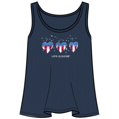 Life is Good Americana Hearts Women's Textured Slub Tank