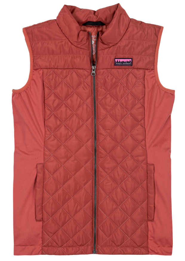 Simply Southern Simply Warm Vest -Brick - CLEARANCE