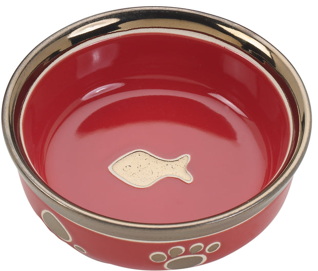 Ethical Pet Ritz Copper Rim Pet Dish - Red