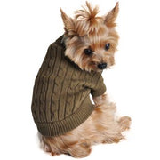 Doggie Designs Combed Cotton Cable Knit Dog Sweater - Herb Green