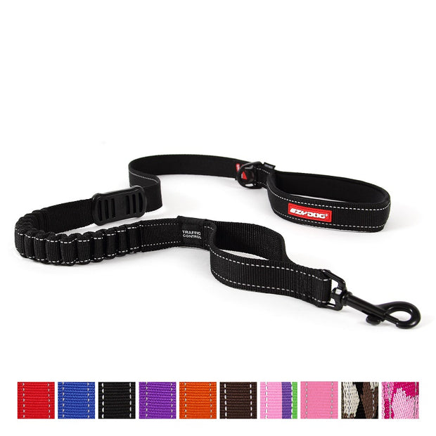 EZYDOG Zero Shock Dog Leash - 72" + Traffic Control - Various Color Options