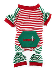 Hip Doggie Christmas Stripe Pet Pajamas