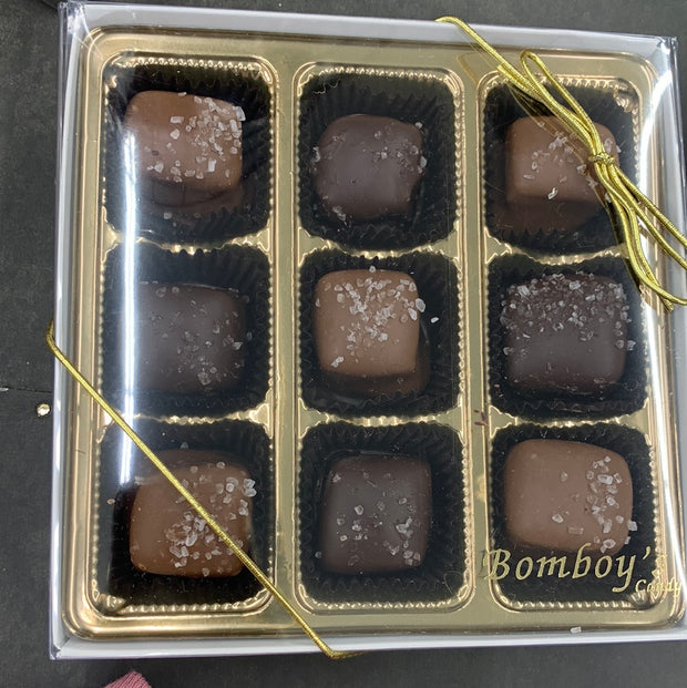 Bomboys Candy - 9 piece Sea Salt Dark/ Milk Chocolate Caramel