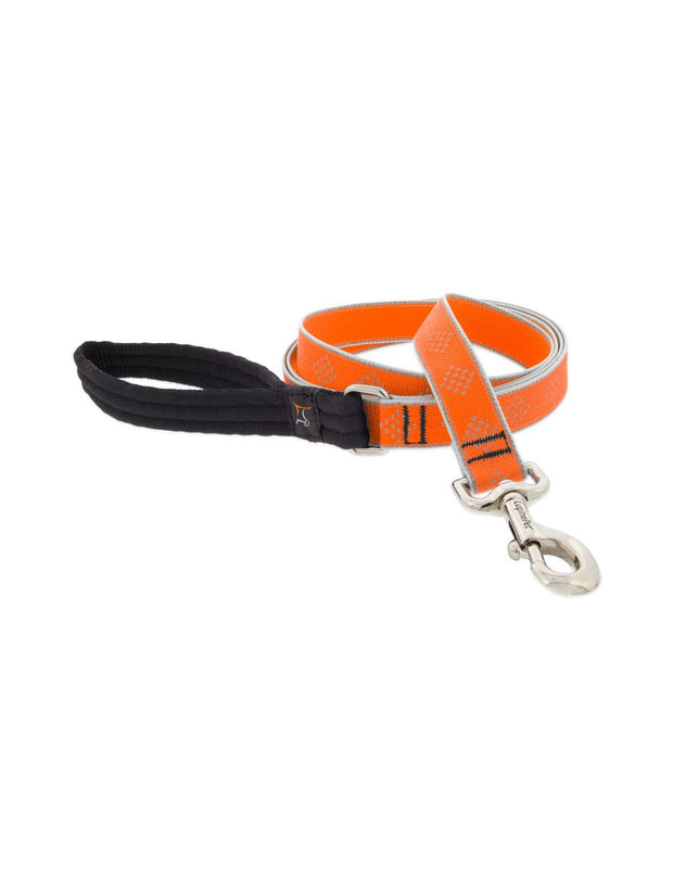 LupinePet High Light Dog Collar and Dog Leash - Orange Diamond - MADE IN THE USA