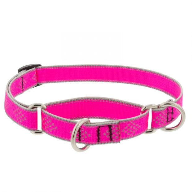 LupinePet High Light Dog Collar and Dog Leash - Pink Diamond - MADE IN THE USA