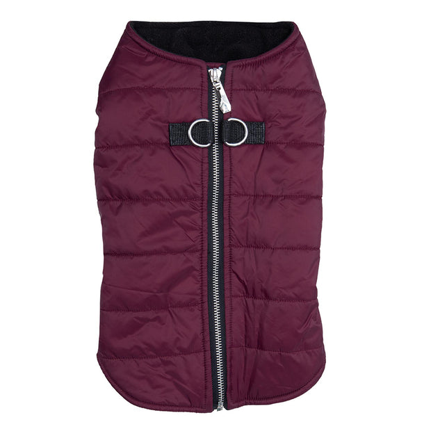 Doggie Designs Zip Up Dog Puffer Vest - Burgundy