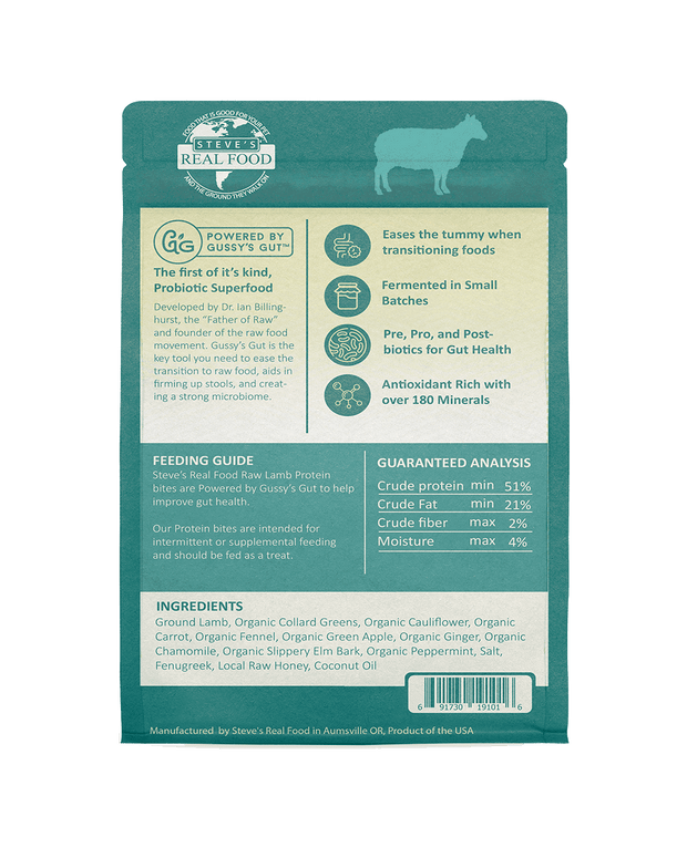 STEVES REAL FOOD Lamb Protein Bites- Freeze Dried Dog and Cat Treats